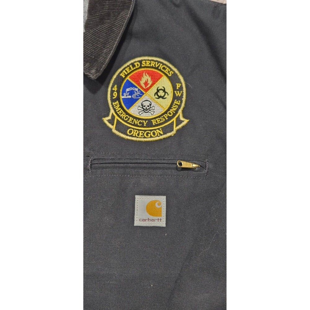 Vintage Carhartt J01 Blanket Lined Detroit Jacket Faded USA BLK Size 48 Zip-Up